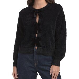 Rachel Zoe Black Sweater with Bow Details
